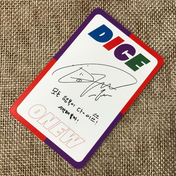 SHINEE ONEW [ DICE ] Official Photocard, 2nd Mini Photobook Ver / New / Gift