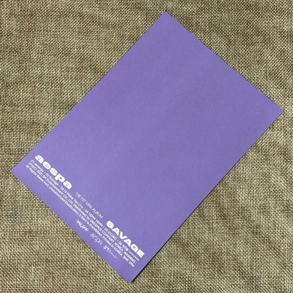 AESPA GROUP [ SAVAGE ] Official Postcard, 1st Mii / New / Gift