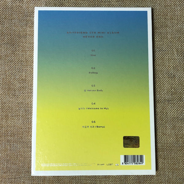 BOYFRIEND [ NEVER END ] Official 5th Mini Album Day Ver, CD + Photobook / New