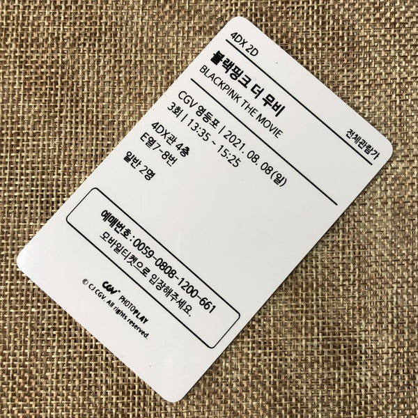 BLACKPINK GROUP #4 [The Movie CGV] Official Ticket Photocard / New, Rare / Gift