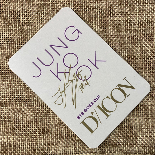 BTS JUNGKOOK [ DICON BTS goes on Deluxe Ver. ] Official Photocard / New / Gift