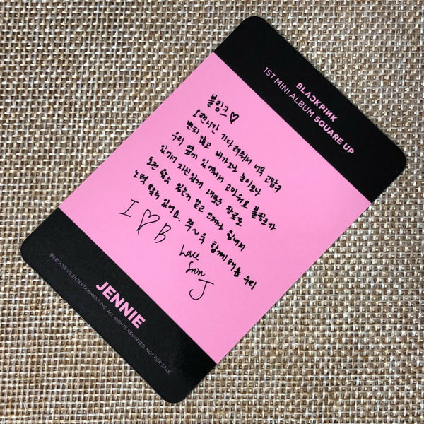 BLACKPINK JENNIE [ SQUARE UP ] Official Photocard, 1st Mini Album / New / Gift