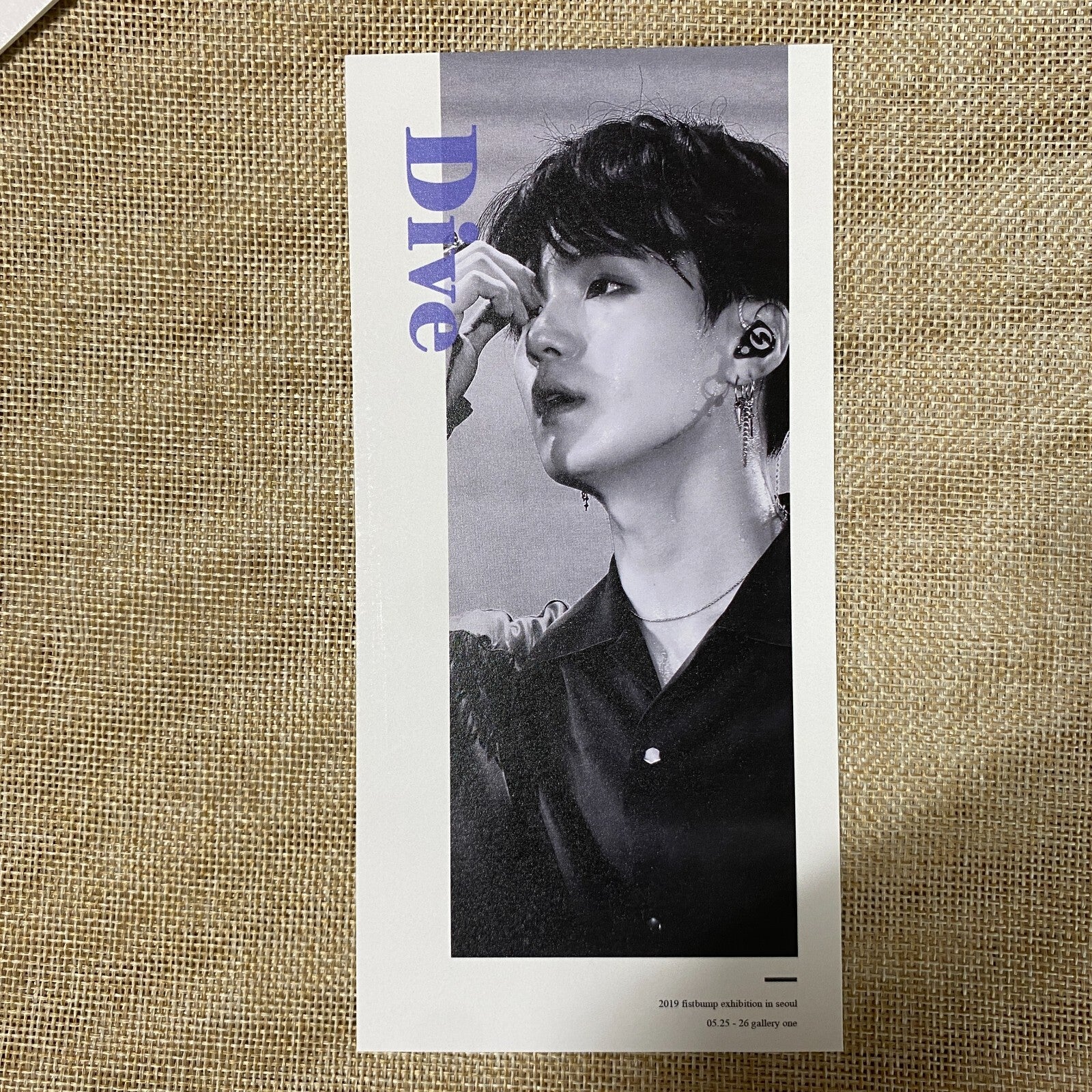 BTS SUGA [2019 Fistbump Exhibition in Seoul] Dive Photo Ticket / New, Rare /+G