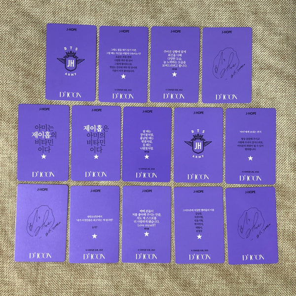 BTS J-HOPE [ DICON 101 CUSTOM BOOK ] Official Photocard Set of 14 / New / Gift