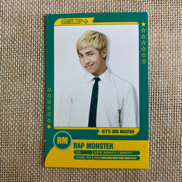 BTS RM 1/7 [ 3rd Muster ARMY.ZIP ] Official Player Card Photocard / New / Gift