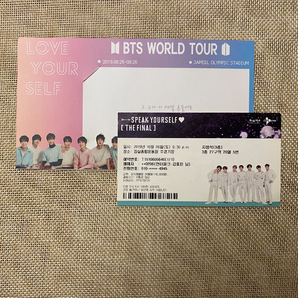 BTS 2019 #3 [ World Tour The Final ] Official Concert Ticket / Mint, Rare / Gift