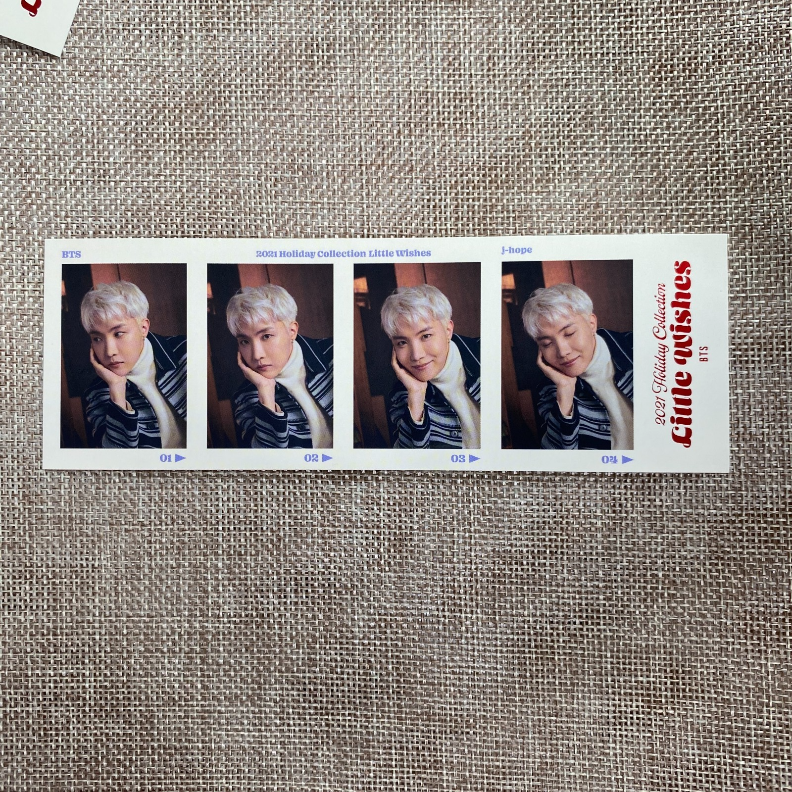 BTS J-HOPE [ 2021 Holiday Little Wishes ] Official 4 cut photocard /New, Rare/G