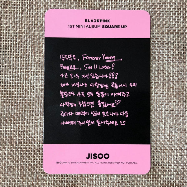 BLACKPINK JISOO #2 [ SQUARE UP ] Official Photocard, 1st Mini Album / New / Gift