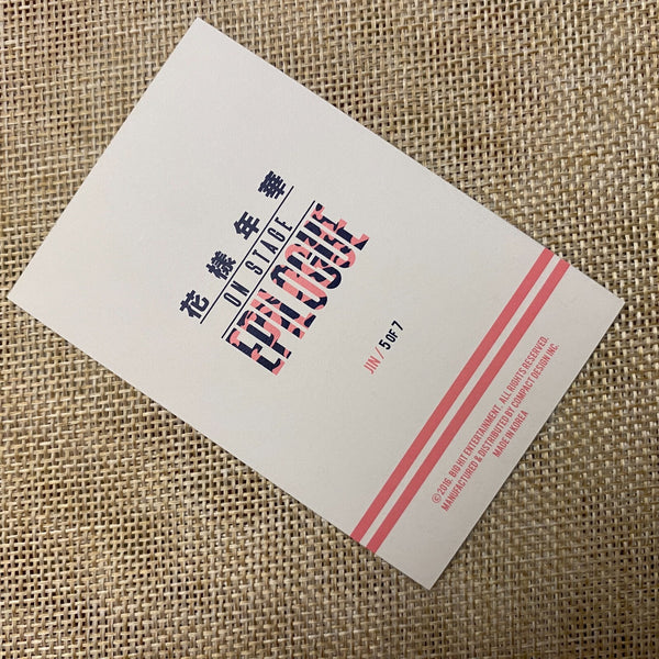 BTS JIN 5/7 [HYYH On Stage Epilogue] Official Mini Photocard / New, Rare / Gift