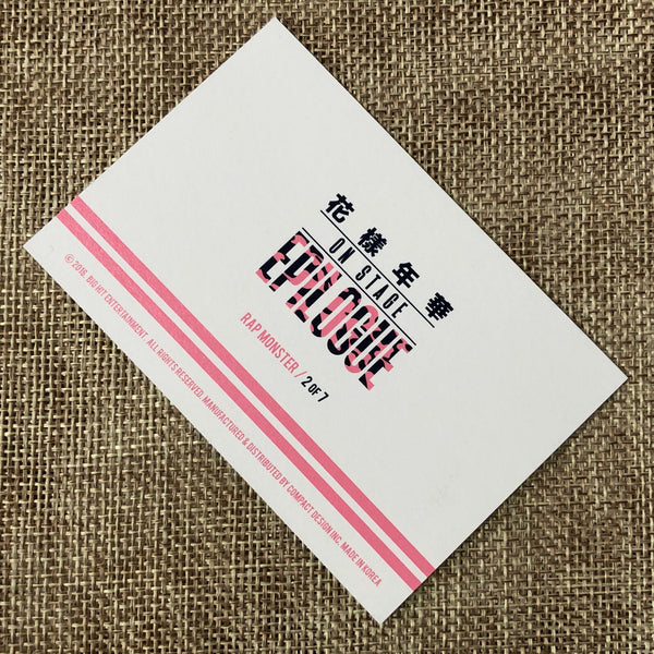 BTS RM 2/7 [HYYH On Stage Epilogue Concert] Official Mini Photocard / New / Gift