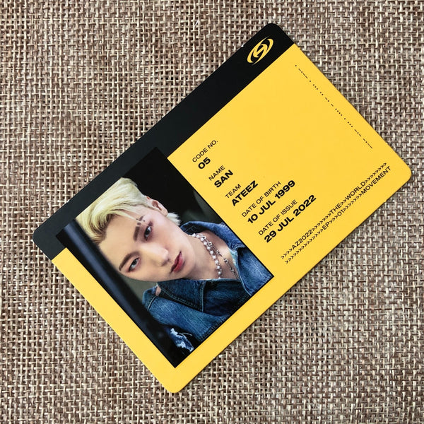 ATEEZ SAN [THE WORLD EP.1 : MOVEMENT] Official ID Photocard, Diary Ver. / Gift