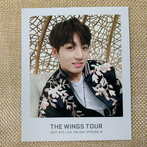 BTS JUNGKOOK [WINGS Tour 2017 Trilogy] Official Ticket Polaroid Photocard / Gift