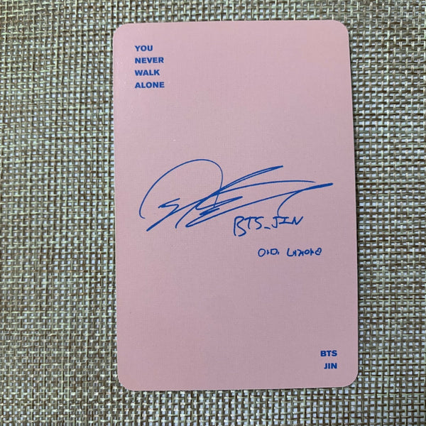 BTS JIN [ YNWA You Never Walk Alone ] Official Photocard / New / Gift