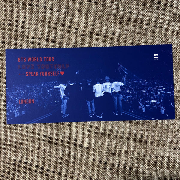 BTS JIN [ Speak Yourself World Tour London DVD ] Official Bookmark / New / Gift