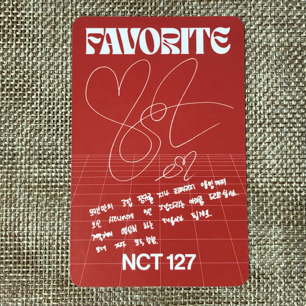 NCT 127 TAEYONG [FAVORITE Repackage KIHNO Tragic] Official Photocard / Gift