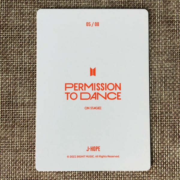 BTS J-HOPE 5/8 [PTD PERMISSION TO DANCE ON STAGE] Official Mini Photocard / Gift