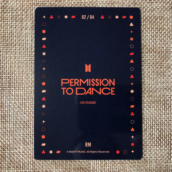 BTS RM 2/4 [PTD PERMISS  ION TO DANCE ON STAGE Official Mini Photocard ] N /+GFT