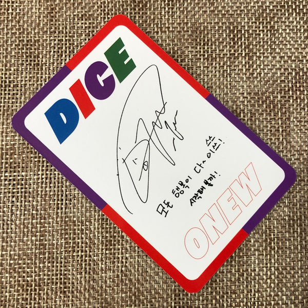 SHINEE ONEW [ DICE ] Official Photocard, 2nd Mini Photobook Ver / New / Gift