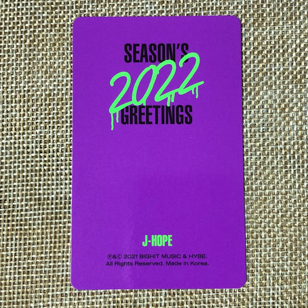 BTS J-HOPE [ 2022 Season's Greetings ] Official Photocard / New / Gift