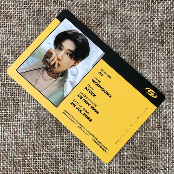ATEEZ WOOYOUNG [THE WORLD EP.1 : MOVEMENT] Official ID Photocard, Diary / Gift