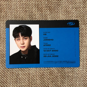 ATEEZ JONGHO [THE WORLD EP.1 : MOVEMENT] Official ID Card Photocard, A / Gift