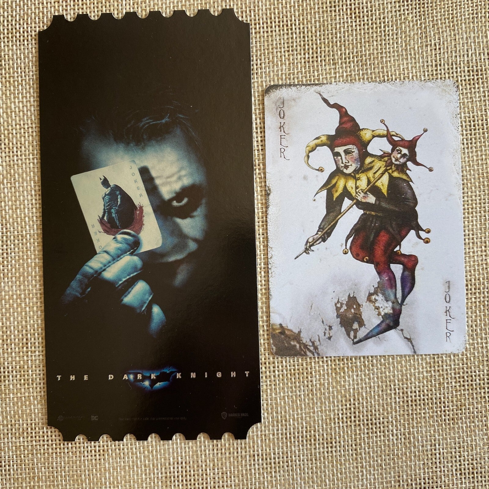 JOKER DARK KNIGHT Movie / Official Photo Ticket Photocard Set / New, Rare / Gift
