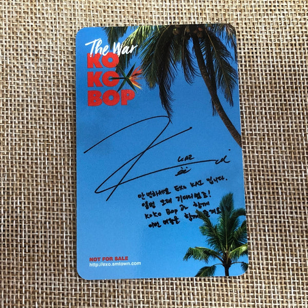EXO KAI Type B [ The War KOKOBOP ] Official Photocard, 4th Album / New / Gift