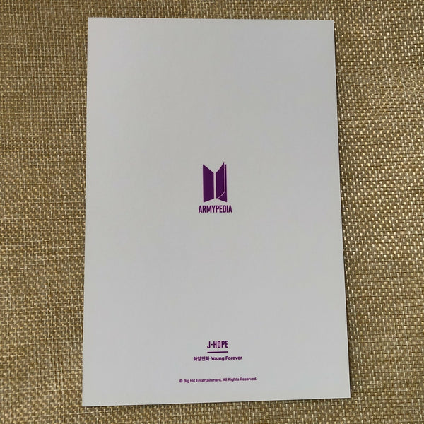 BTS J-HOPE [ Armypedia Young Forever ] Official Postcard Photocard / New / Gift