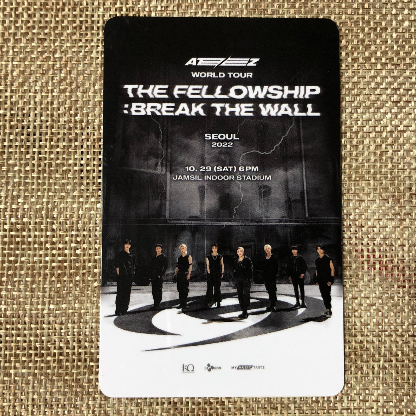 ATEEZ [World Tour THE FELLOWSHIP : BREAK THE WALL] Official Ticket Photocard /+G