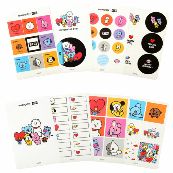BTS x MONOPOLY BT21 Deco Sticker Set 32 Sheets Official Authentic Goods / Gift