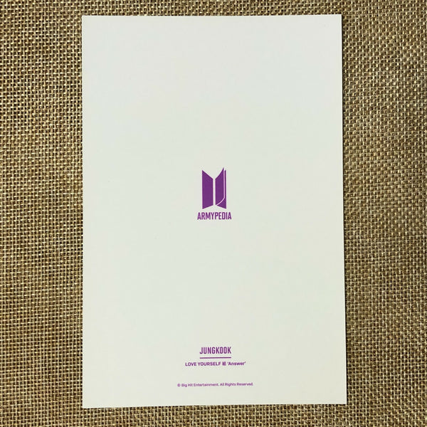 BTS JUNGKOOK [Armypedia Love Yourself Answer] Official Postcard Photocard / Gift
