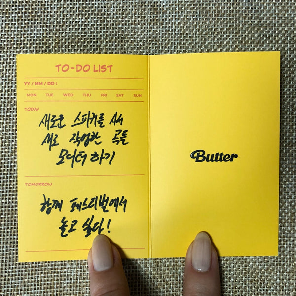 BTS SUGA [ Butter ] Official Folded Message Card Photocard / New / Gift