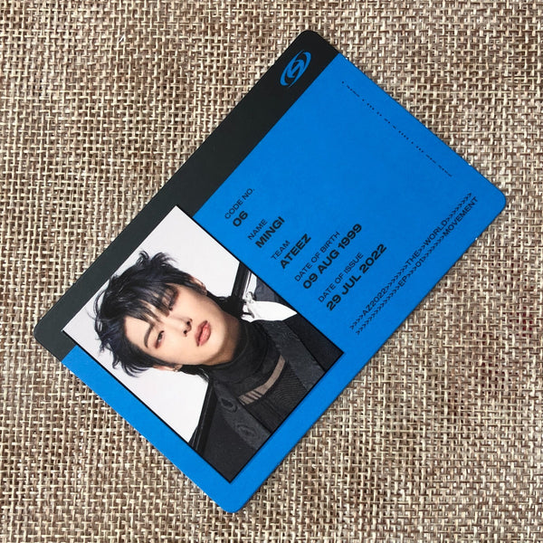 ATEEZ MINGI [THE WORLD EP.1 : MOVEMENT] Official ID Card Photocard, A Ver. /+G