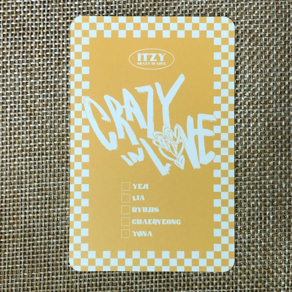 ITZY YUNA #6 [ CRAZY IN LOVE ] Official Photocard, 1st Album / New / Gift