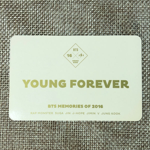 BTS GROUP [ Memories of 2016 YOUNG FOREVER DVD ] Official Photocard / New / +GFT