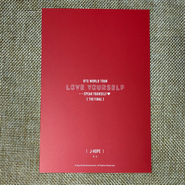 BTS J-HOPE 4/4 [ Speak Yourself The Final ] Official Postcard Photo / New / Gift