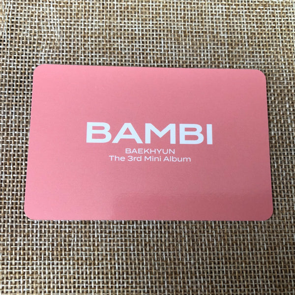 EXO BAEKHYUN #9 [ BAMBI ] Official Photocard, 3rd Mini Album / New / Gift