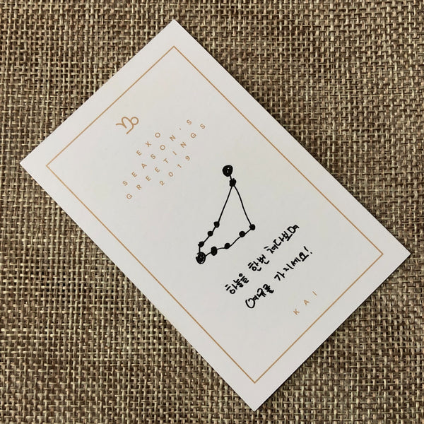 EXO KAI [ 2019 Season's Greetings ] Official Limited Photocard / New / Gift