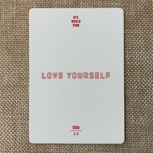 BTS SUGA 2/8 [ Love Yourself World Tour ] Official Mini Photocard / New / Gift
