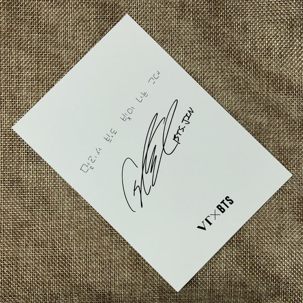BTS JIN [ VT Cosmetics ] Sign Message Official Postcard / New / Gift