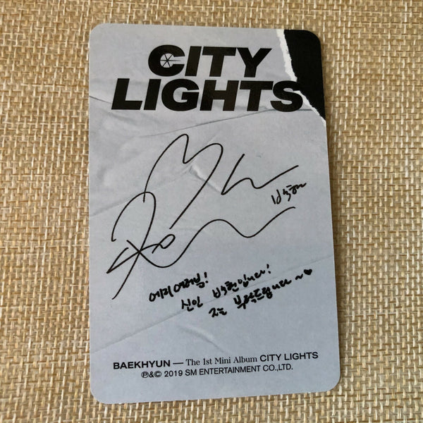 EXO BAEKHYUN [ City Lights ] Official Photocard Day, 1st Mini Album / New / Gift