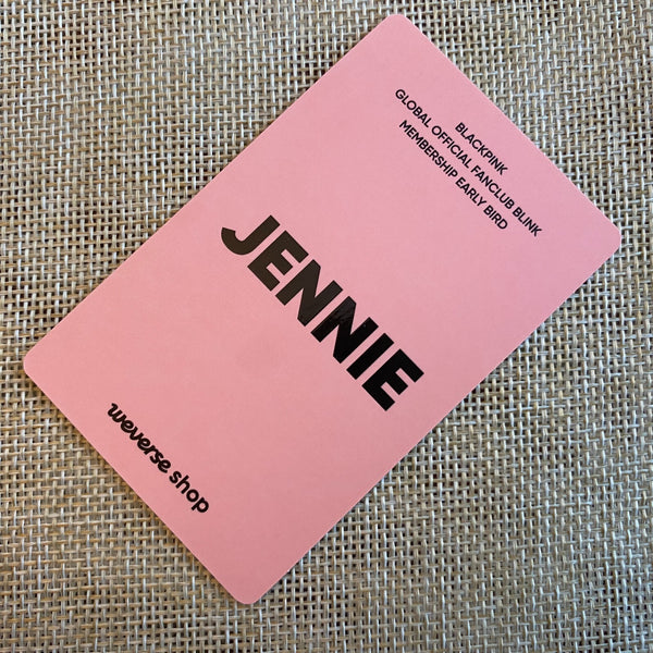 BLACKPINK JENNIE [Weverse Official Fanclub BLINK Membership] Photocard / Gift