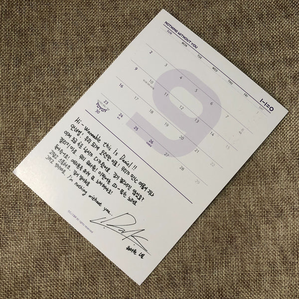 WANNA ONE KANG DANIEL [Nothing Without You] Official Calendar Card / New / Gift