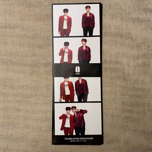 BTS [ GLOBAL FAN CLUB 4th ARMY ] Official Photocard Set, 4 Cut / New / Gift