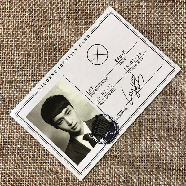 EXO LAY [ XOXO Wolf ] Official Photocard, Student ID Card / New, Rare / Gift