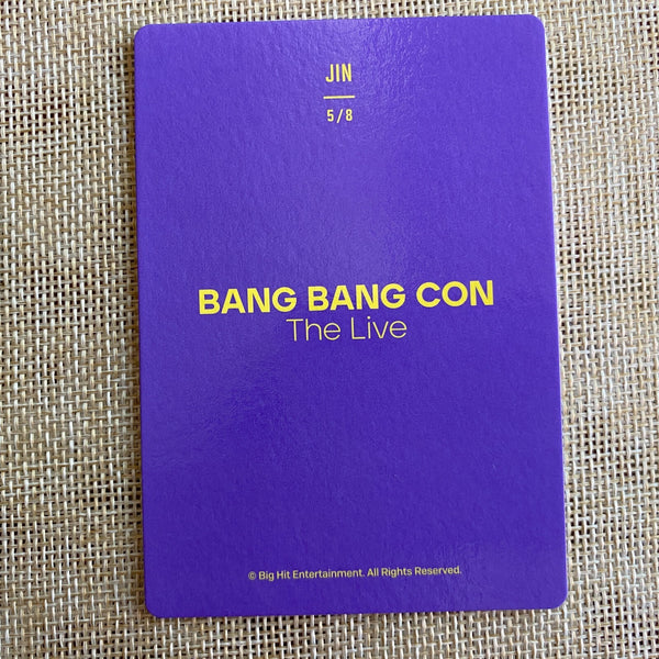BTS JIN 5/8 [ BANG BANG CON The Live ] Official Mini Photocard / New / Gift