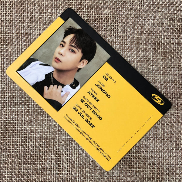 ATEEZ JONGHO [THE WORLD EP.1 : MOVEMENT] Official ID Photocard, Diary Ver. /+G