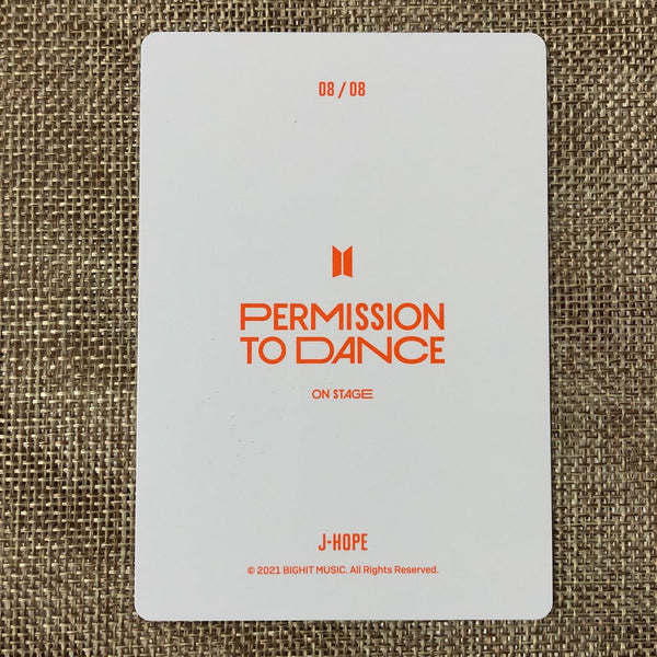 BTS J-HOPE 8/8 [PTD PERMISSION TO DANCE ON STAGE] Official Mini Photocard / Gift