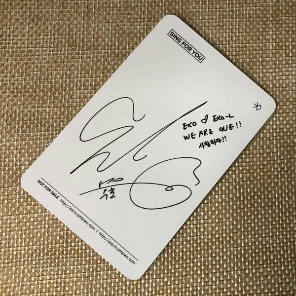 EXO SUHO [ Sing For You ] Official Photocard, Winter 4th Mini Album / Used
