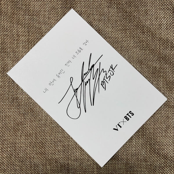 BTS JUNGKOOK [ VT Cosmetics Sign Message ] Official Postcard / New / Gift